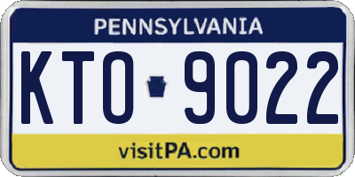 PA license plate KTO9022