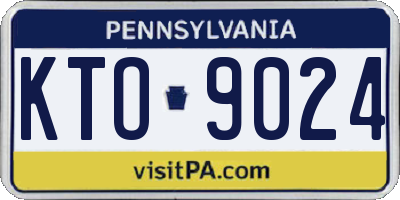 PA license plate KTO9024