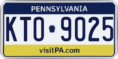 PA license plate KTO9025