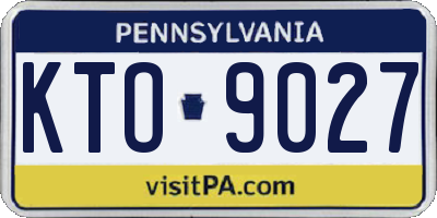 PA license plate KTO9027