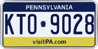 PA license plate KTO9028