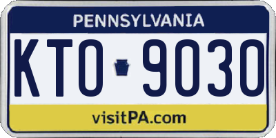 PA license plate KTO9030