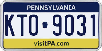 PA license plate KTO9031