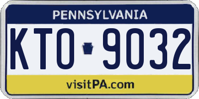 PA license plate KTO9032