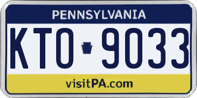 PA license plate KTO9033