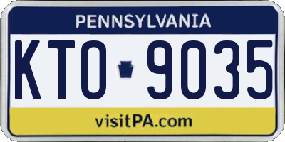 PA license plate KTO9035
