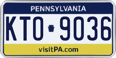 PA license plate KTO9036