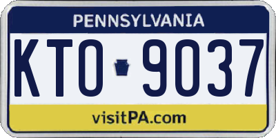 PA license plate KTO9037