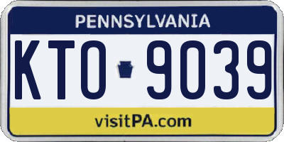 PA license plate KTO9039