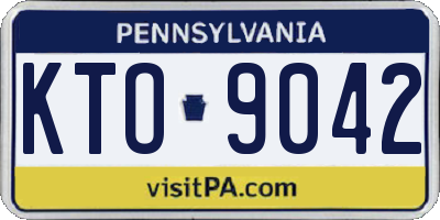 PA license plate KTO9042
