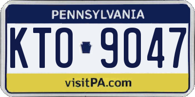 PA license plate KTO9047