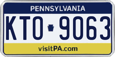 PA license plate KTO9063