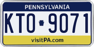 PA license plate KTO9071