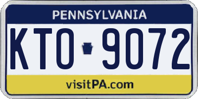 PA license plate KTO9072
