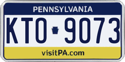 PA license plate KTO9073