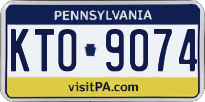 PA license plate KTO9074