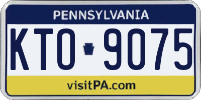 PA license plate KTO9075