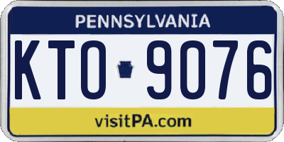 PA license plate KTO9076