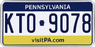 PA license plate KTO9078