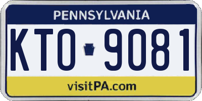 PA license plate KTO9081