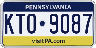 PA license plate KTO9087