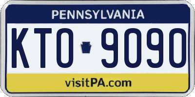 PA license plate KTO9090