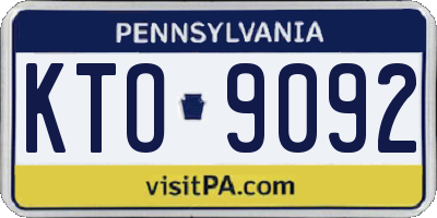 PA license plate KTO9092