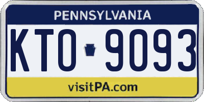 PA license plate KTO9093