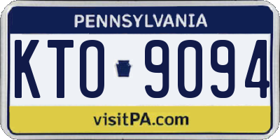 PA license plate KTO9094