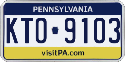 PA license plate KTO9103