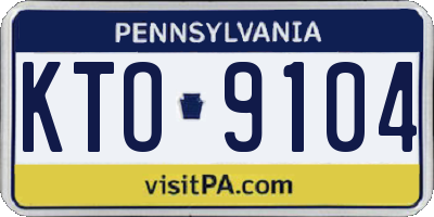 PA license plate KTO9104