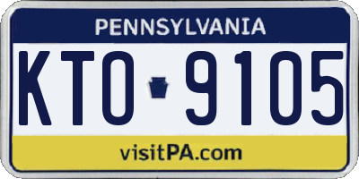 PA license plate KTO9105