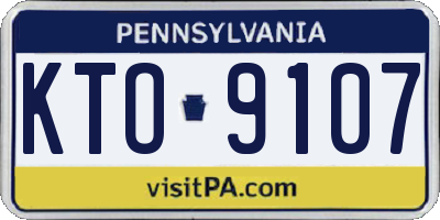 PA license plate KTO9107