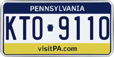 PA license plate KTO9110