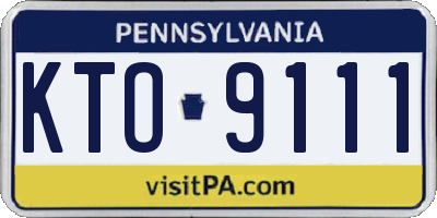 PA license plate KTO9111