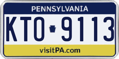 PA license plate KTO9113