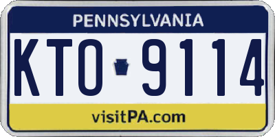PA license plate KTO9114