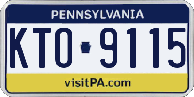PA license plate KTO9115