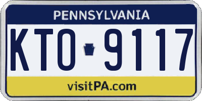PA license plate KTO9117