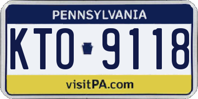 PA license plate KTO9118