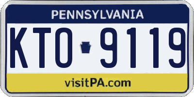PA license plate KTO9119