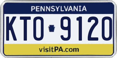 PA license plate KTO9120
