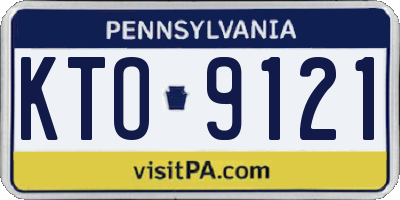 PA license plate KTO9121