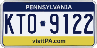 PA license plate KTO9122