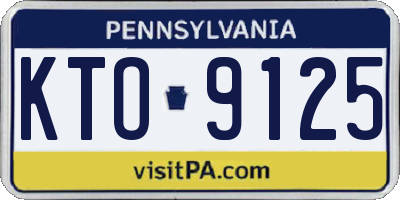 PA license plate KTO9125