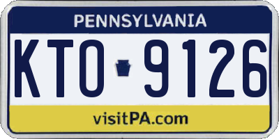 PA license plate KTO9126