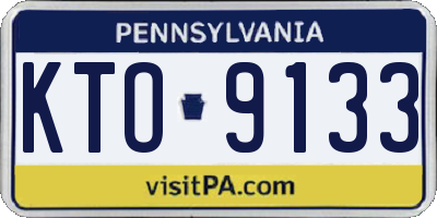 PA license plate KTO9133