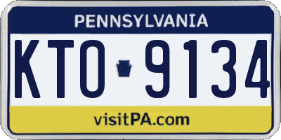 PA license plate KTO9134