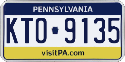 PA license plate KTO9135