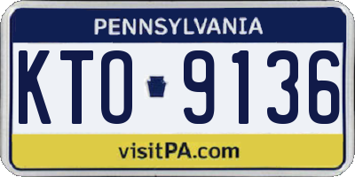 PA license plate KTO9136
